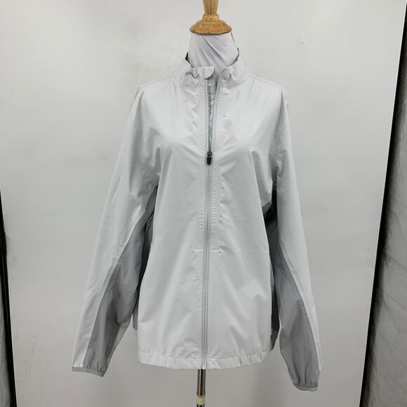 Sun Mountain Jacket Womens XL Extra Large Light Gray Monsoon Golf Full Zip Mock - Picture 2 of 13